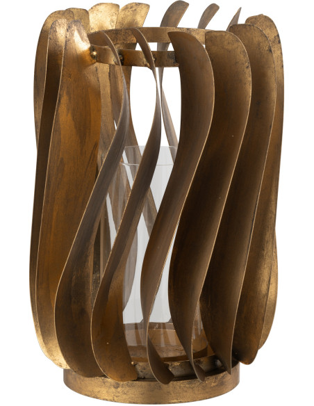 Photophore design Diamètre 23 cm en Métal Doré Verre Transparent Tina - 2