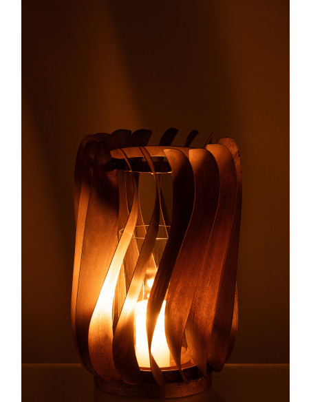 Photophore design Diamètre 23 cm en Métal Doré Verre Transparent Tina - 3