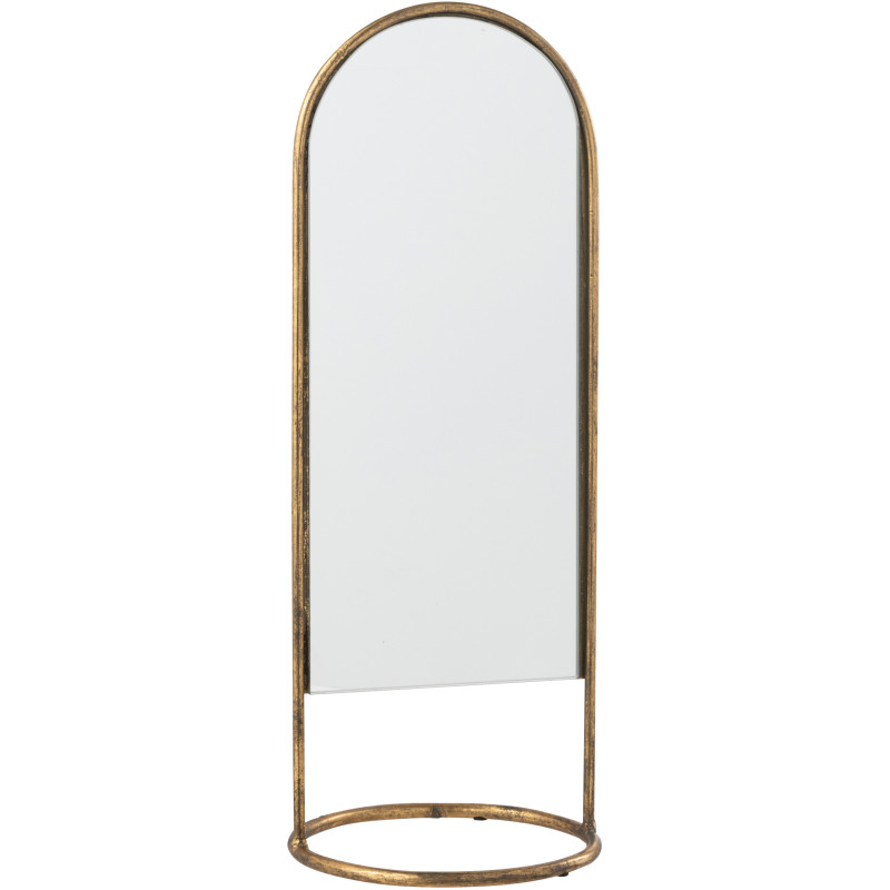 Miroir de table A poser Arrondi 16x45 en Métal Doré Daisy - 1