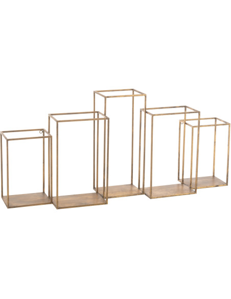 Étagère murale moderne 5 niveaux en Métal Doré Paldor - 1