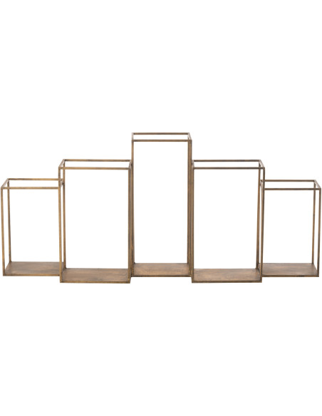 Étagère murale moderne 5 niveaux en Métal Doré Paldor - 2