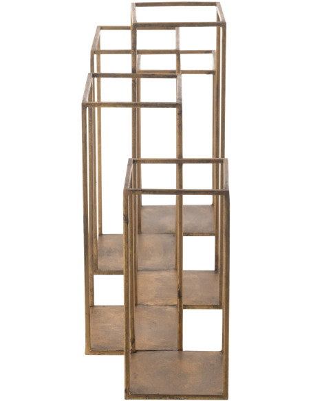 Étagère murale moderne 5 niveaux en Métal Doré Paldor - 3