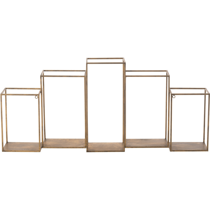 Étagère murale moderne 5 niveaux en Métal Doré Paldor - 4