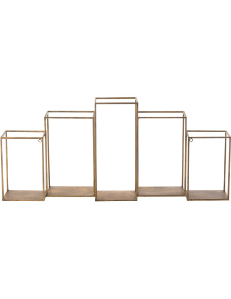 Étagère murale moderne 5 niveaux en Métal Doré Paldor - 4