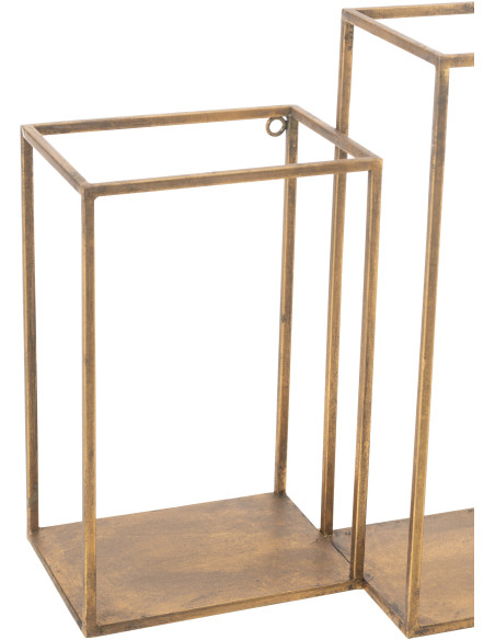 Étagère murale moderne 5 niveaux en Métal Doré Paldor - 5