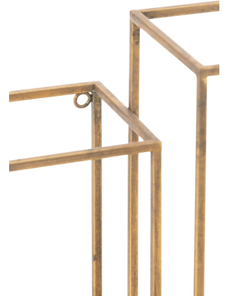 Étagère murale moderne 5 niveaux en Métal Doré Paldor - 6