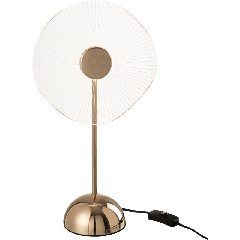 Lampe à poser originale fleur Hauteur 31 cm en Métal Doré Plastique Transparent Unira J-Line - 5