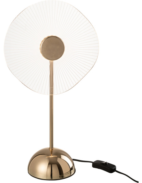 Lampe à poser originale fleur Hauteur 31 cm en Métal Doré Plastique Transparent Unira J-Line - 5