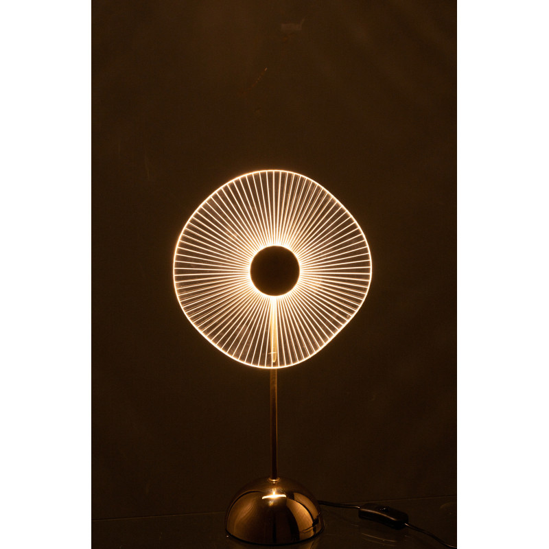 Lampe à poser originale fleur Hauteur 31 cm en Métal Doré Plastique Transparent Unira J-Line - 7