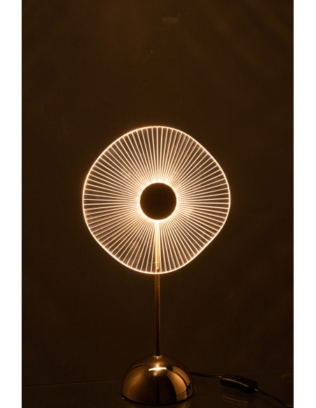 Lampe à poser originale fleur Hauteur 31 cm en Métal Doré Plastique Transparent Unira J-Line - 7