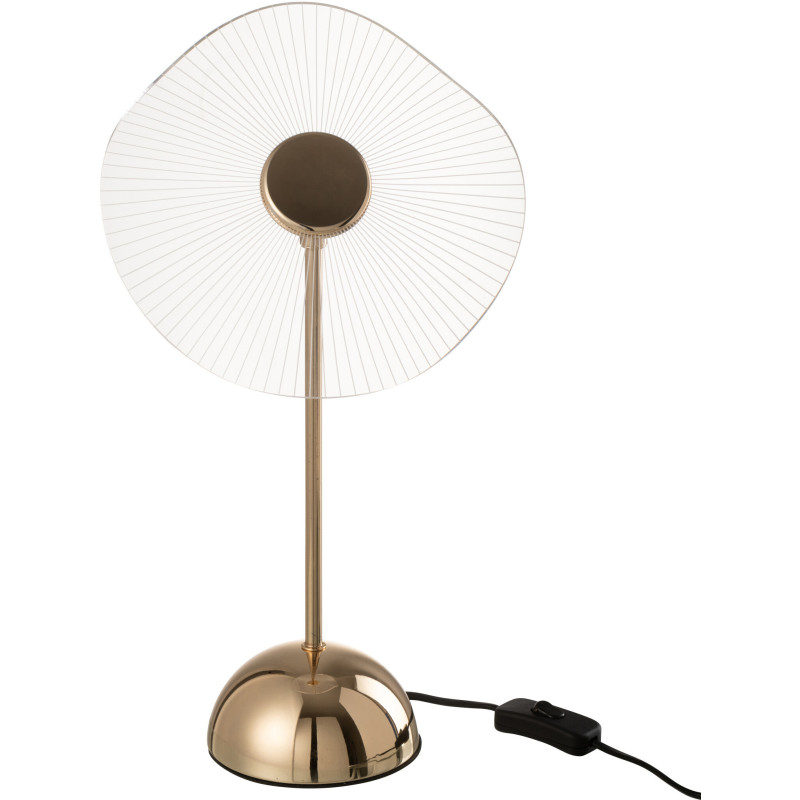 Lampe à poser originale fleur Hauteur 31 cm en Métal Doré Plastique Transparent Unira J-Line - 8