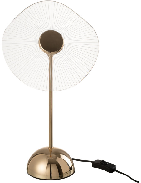 Lampe à poser originale fleur Hauteur 31 cm en Métal Doré Plastique Transparent Unira J-Line - 8