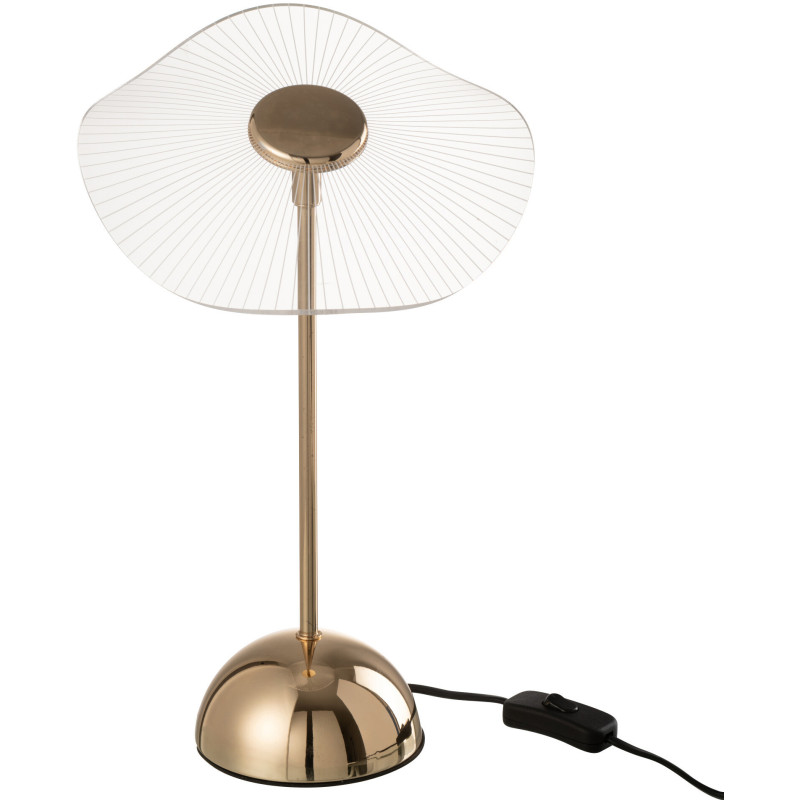 Lampe à poser originale fleur Hauteur 31 cm en Métal Doré Plastique Transparent Unira J-Line - 9