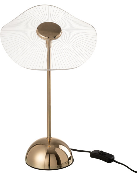 Lampe à poser originale fleur Hauteur 31 cm en Métal Doré Plastique Transparent Unira J-Line - 9
