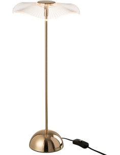 Lampe à poser originale fleur Hauteur 50 cm en Métal Doré Plastique Transparent Unira - 1