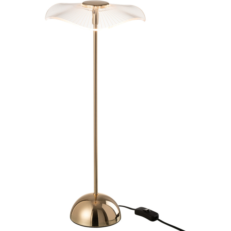 Lampe à poser originale fleur Hauteur 50 cm en Métal Doré Plastique Transparent Unira - 1