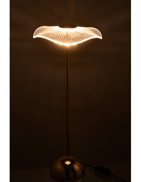 Lampe à poser originale fleur Hauteur 50 cm en Métal Doré Plastique Transparent Unira - 4