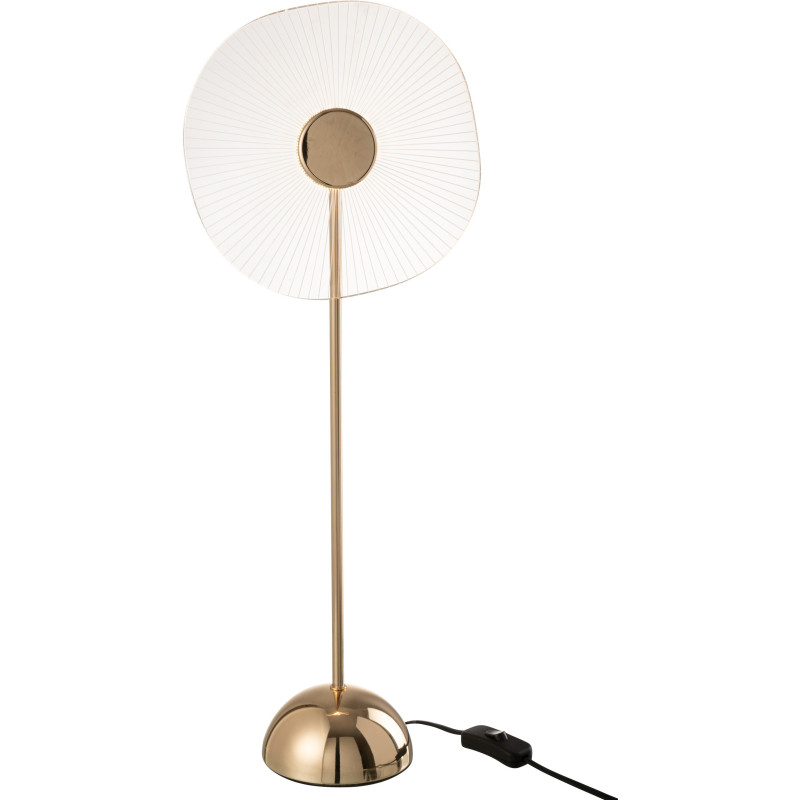 Lampe à poser originale fleur Hauteur 50 cm en Métal Doré Plastique Transparent Unira - 5