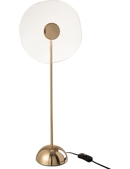 Lampe à poser originale fleur Hauteur 50 cm en Métal Doré Plastique Transparent Unira - 5