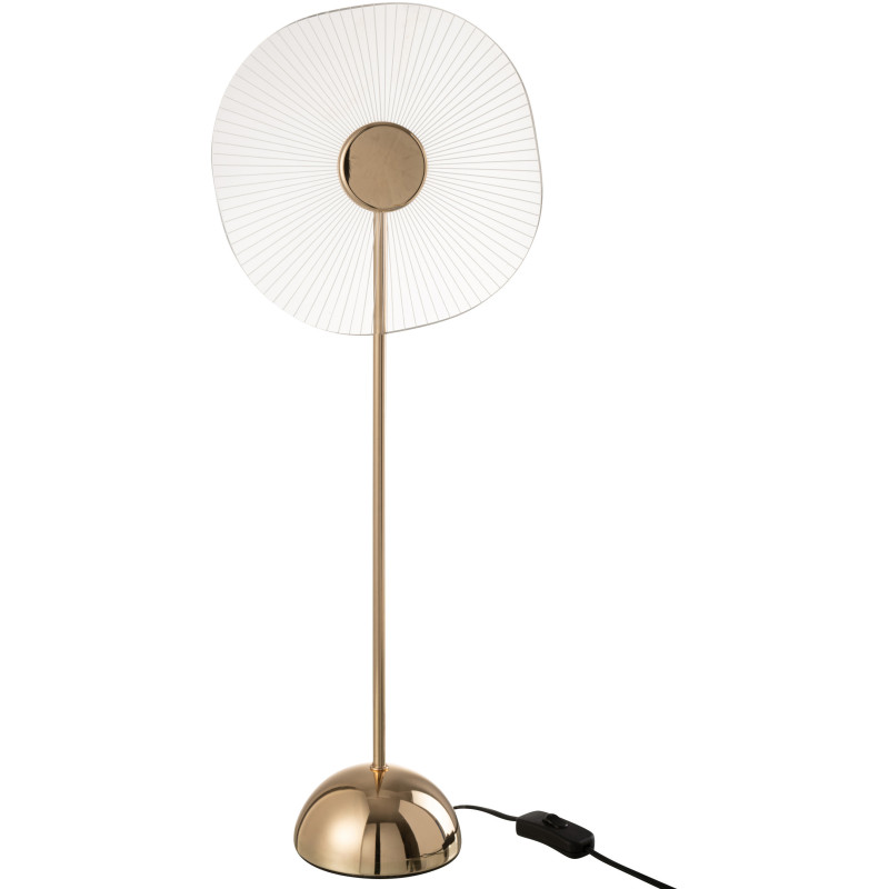 Lampe à poser originale fleur Hauteur 50 cm en Métal Doré Plastique Transparent Unira - 6