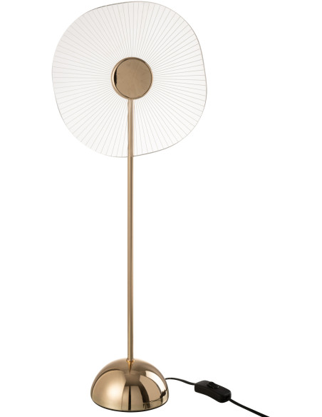 Lampe à poser originale fleur Hauteur 50 cm en Métal Doré Plastique Transparent Unira - 6