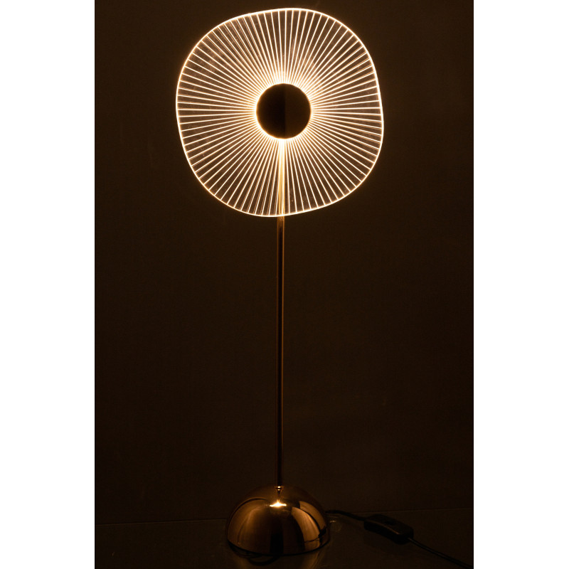 Lampe à poser originale fleur Hauteur 50 cm en Métal Doré Plastique Transparent Unira - 7