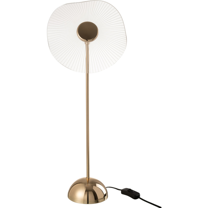 Lampe à poser originale fleur Hauteur 50 cm en Métal Doré Plastique Transparent Unira - 8