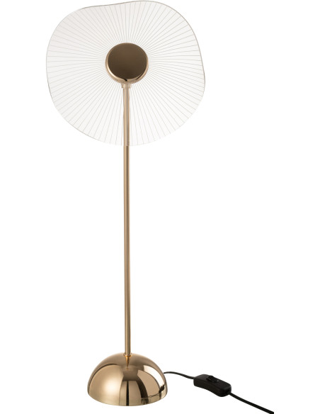 Lampe à poser originale fleur Hauteur 50 cm en Métal Doré Plastique Transparent Unira - 8