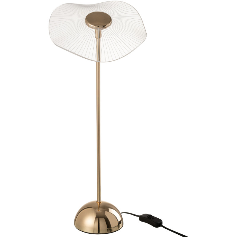 Lampe à poser originale fleur Hauteur 50 cm en Métal Doré Plastique Transparent Unira - 9