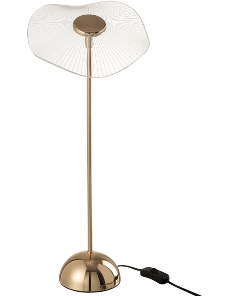Lampe à poser originale fleur Hauteur 50 cm en Métal Doré Plastique Transparent Unira - 9