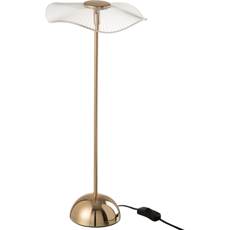 Lampe à poser originale fleur Hauteur 50 cm en Métal Doré Plastique Transparent Unira - 10