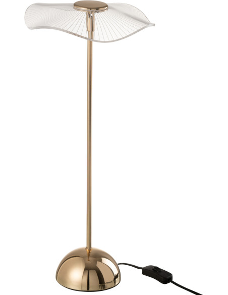 Lampe à poser originale fleur Hauteur 50 cm en Métal Doré Plastique Transparent Unira - 10