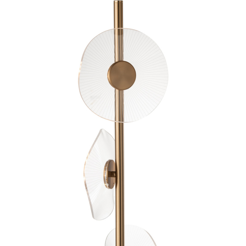 Lampadaire originale 6 fleurs Hauteur 150 cm en Métal Doré Plastique Transparent Unira J-Line - 4