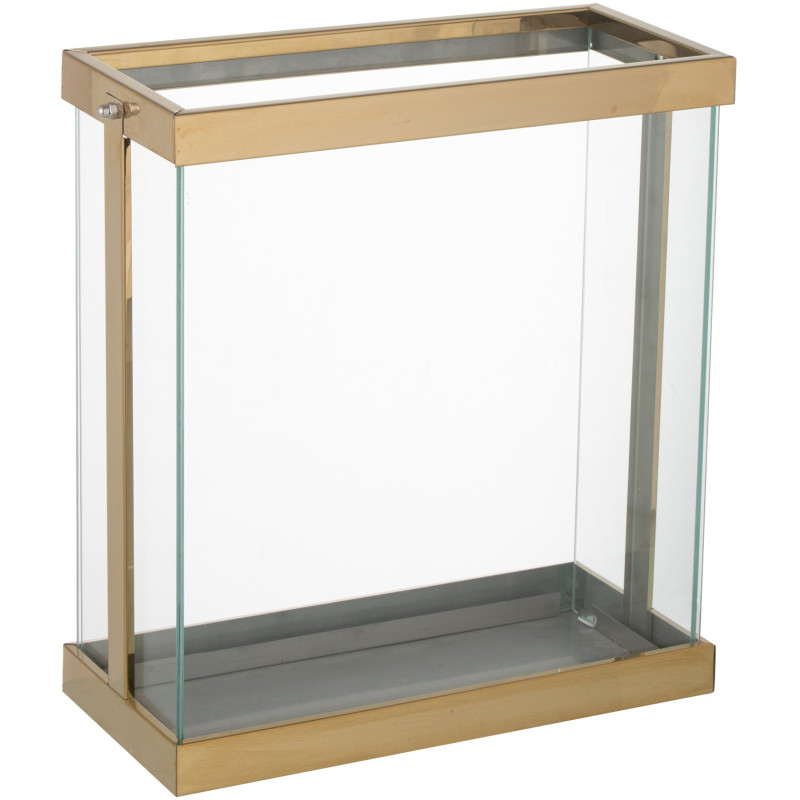 Photophore original XL Hauteur 35 cm en Métal Doré Verre Transparent Invar - 2