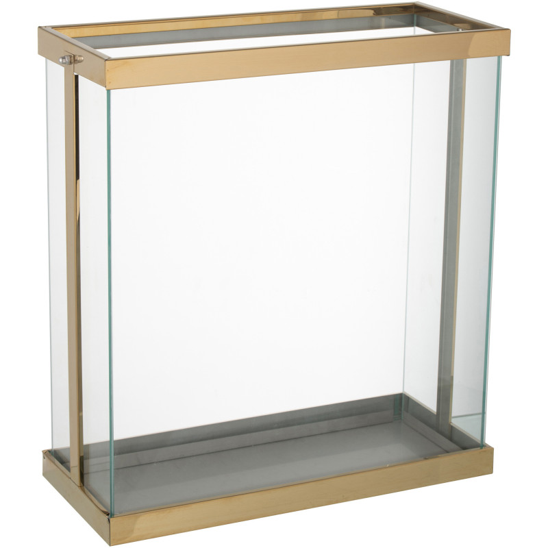 Photophore original XXL Hauteur 42 cm en Métal Doré Verre Transparent Invar - 2