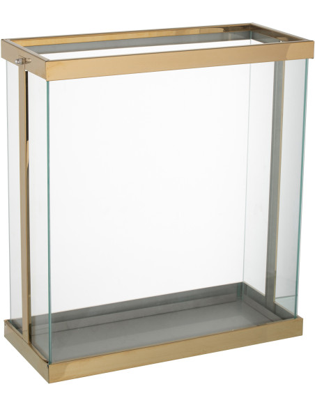 Photophore original XXL Hauteur 42 cm en Métal Doré Verre Transparent Invar - 2