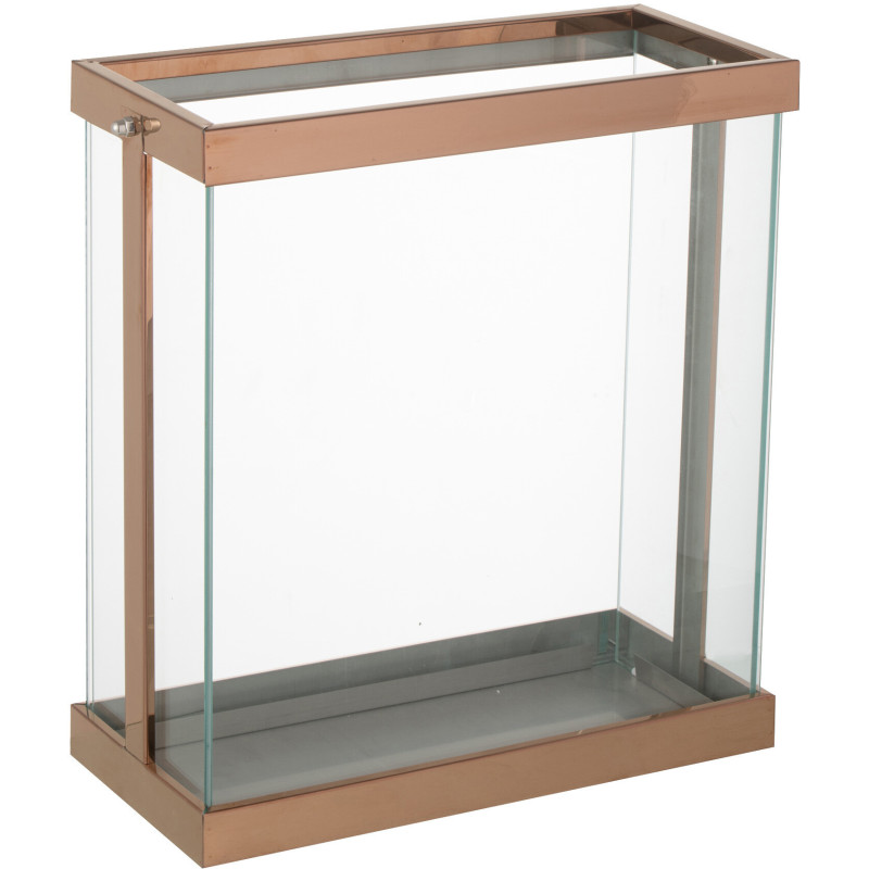 Photophore original XL Hauteur 35 cm en Métal Cuivré Verre Transparent Invar - 2