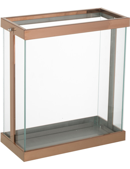 Photophore original XL Hauteur 35 cm en Métal Cuivré Verre Transparent Invar - 2