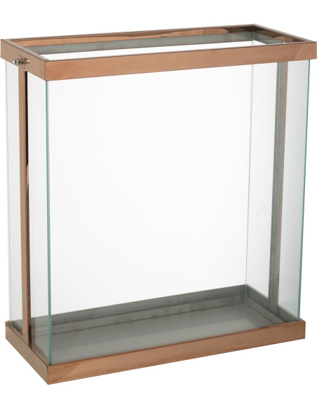 Photophore original XXL Hauteur 42 cm en Métal Cuivré Verre Transparent Invar - 2