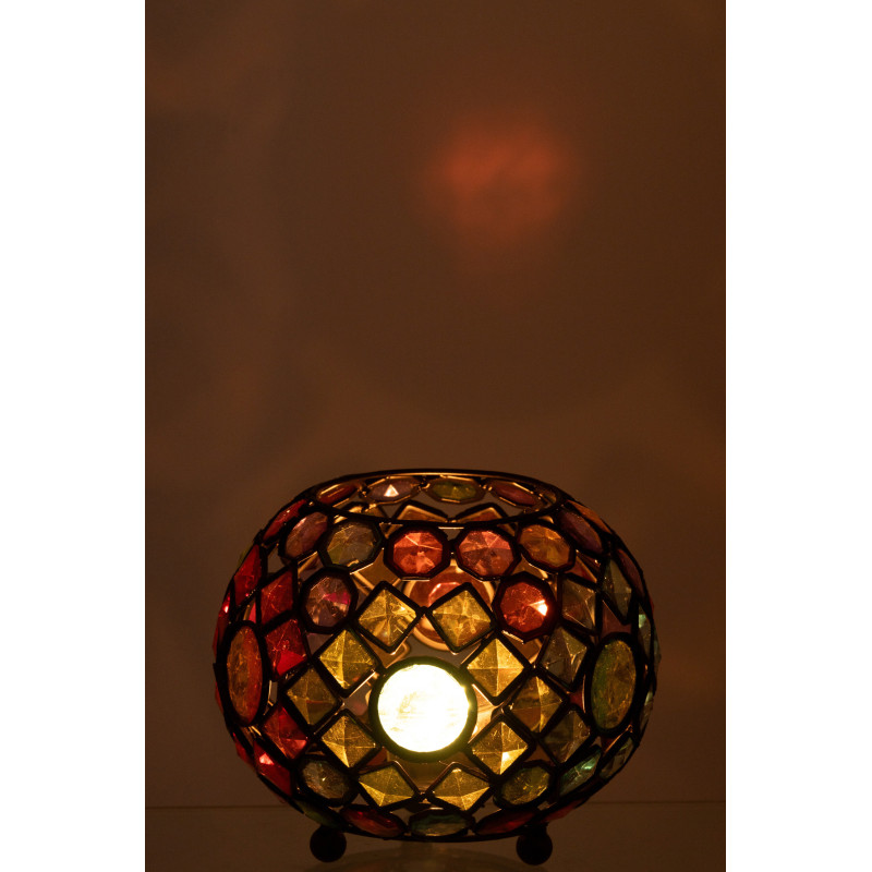 Photophore original Boule mosaïque Diamètre 20 cm en Plastique Multicolore Métal Noir Iralo - 4