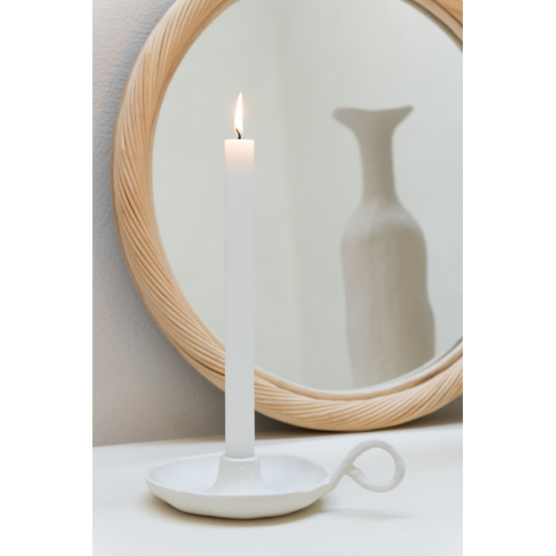 Bougeoir moderne avec poignée en Métal Blanc Agra - 2