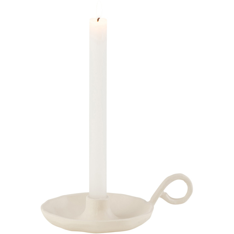 Bougeoir moderne avec poignée en Métal Blanc Agra - 3