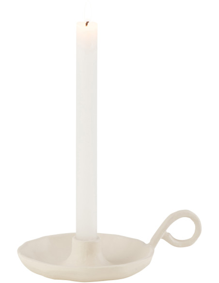 Bougeoir moderne avec poignée en Métal Blanc Agra - 3