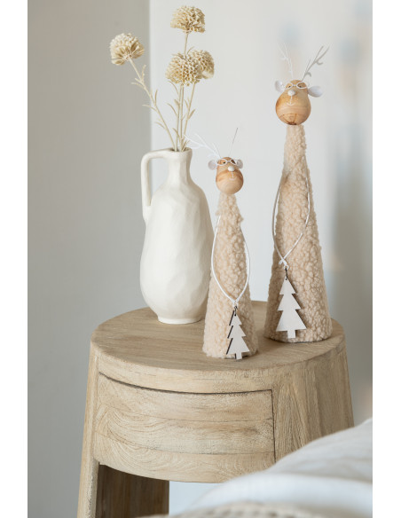 Vase avec anse Pichet Hauteur 23 cm en Métal Blanc Goa - 2
