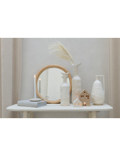 Vase avec anse Pichet Hauteur 35 cm en Métal Blanc Goa - 1 2