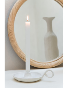 Vase moderne Bouteille Hauteur 39 cm en Métal Blanc Agra - 1 2