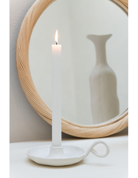 Vase moderne Bouteille Hauteur 39 cm en Métal Blanc Agra - 2