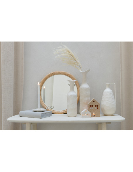 Vase moderne Bouteille Hauteur 39 cm en Métal Blanc Agra - 3