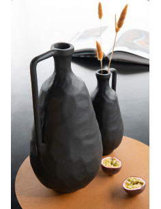 Vase avec anse Pichet Hauteur 35 cm en Métal Noir Goa - 1 2