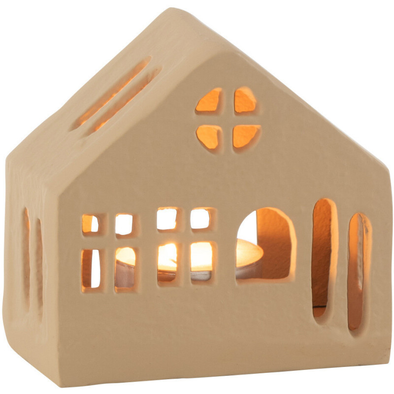 Photophore original Maison 9 cm en Métal Beige Goa - 1